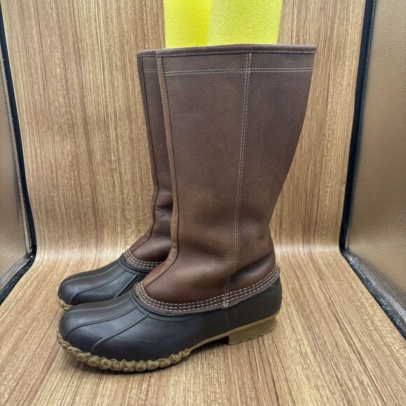 L.L Bean Bean Boots sz 10 Women Tall Shearling Lined Zip Up Maine/USA Made - Picture 3 of 13